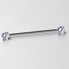 Load image into Gallery viewer, 14G Clear CZ Gem Threadless Industrial Barbell 38mm
