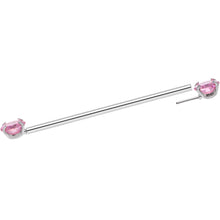 将图片加载到图库查看器,14G Pink CZ Gem Threadless Industrial Barbell 38mm