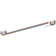 Load image into Gallery viewer, 14G Clear CZ Gem Rainbow Threadless Industrial Barbell 38mm