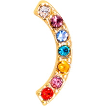 Load image into Gallery viewer, 16G 1`/4 Red Blue Gem Gold Tone Rainbow Arc Cartilage Tragus
