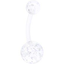 Load image into Gallery viewer, White Faux Opal Clear Gem Rose Gold Tone Aurora Belly Ring Set of 4