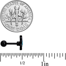 Load image into Gallery viewer, 16G 1/4 Black Swimming Sloth Cartilage Tragus Earring