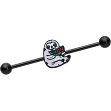 Load image into Gallery viewer, 14G Black Watermelon Sloth Industrial Barbell 38mm