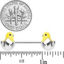 将图片加载到图库查看器,14G 9/16 Hatching Easter Chick Barbell Nipple Ring Set