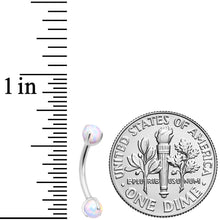 将图片加载到图库查看器,16G 5/16 White Synthetic Opal Internally Threaded Eyebrow Ring