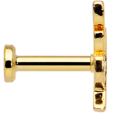 Load image into Gallery viewer, 16G 1/4 Clear CZ Gem Gold Tone Leaf Internally Threaded Labret