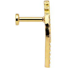 Load image into Gallery viewer, 16G 1/4 Clear CZ Gem Gold Tone Curve Internally Threaded Labret