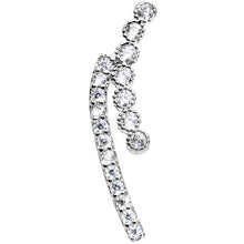 Load image into Gallery viewer, 16G 1/4 Clear CZ Gem Curve Internally Threaded Labret Tragus