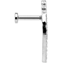Load image into Gallery viewer, 16G 1/4 Clear CZ Gem Curve Internally Threaded Labret Tragus