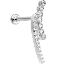 将图片加载到图库查看器,16G 5/16 Clear CZ Gem Curve Internally Threaded Labret Tragus