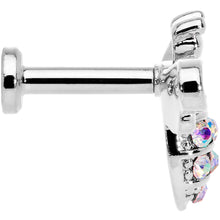 Load image into Gallery viewer, 16G 1/4 Aurora CZ Gem Beauty Bee Internally Threaded Labret