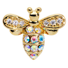 Load image into Gallery viewer, 16G 5/16 Aurora CZ Gem Gold Hue Beauty Bee Internal Thread Labret