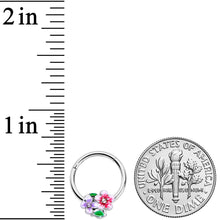 将图片加载到图库查看器,16G 3/8 Clear Gem Fanciful Flowers Hinged Segment Ring