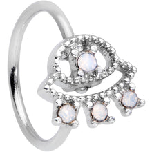 Load image into Gallery viewer, 20G 5/16 White Faux Opal UFO Nose Hoop