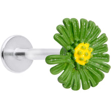 Load image into Gallery viewer, 16G 5/16 Green Daisy Flower Labret Monroe Tragus