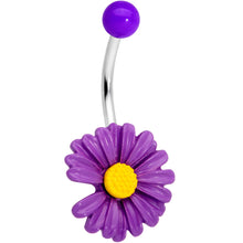 将图片加载到图库查看器,Purple Daisy Flower Belly Ring