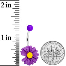 将图片加载到图库查看器,Purple Daisy Flower Belly Ring