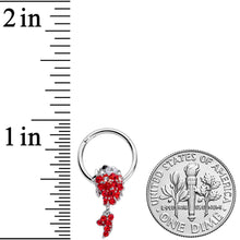 将图片加载到图库查看器,16G 3/8 Red Gem Sweet Fish Dangle BCR Captive Bead Ring