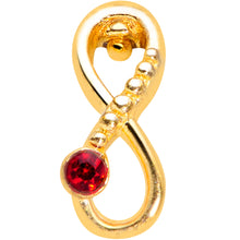 Load image into Gallery viewer, 20G 5/16 Red Gem Gold Tone Infinity Love Nose Hoop