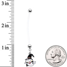 Load image into Gallery viewer, Clear Bioplast Witchy Ghost Halloween Dangle Pregnancy Belly Ring
