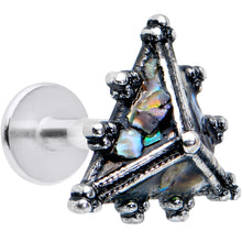 Load image into Gallery viewer, 16G 1/4 Textured Rococo Pyramid Labret Monroe Tragus
