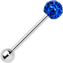 Load image into Gallery viewer, Blue Gem Disco Ball Barbell Tongue Ring