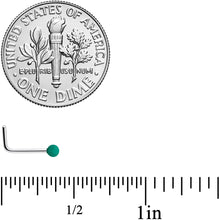 Load image into Gallery viewer, 20G 7mm Teal Matte 2mm L Shaped Nose Ring