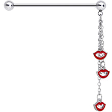 Load image into Gallery viewer, 14G Vampire Fangs Halloween Dangle Industrial Barbell 38mm
