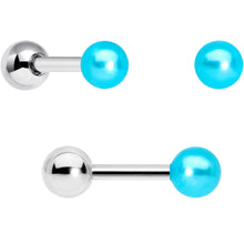Load image into Gallery viewer, 16G 1/4 Aqua Aurora Gem Flower Cartilage Tragus Earring Set of 3