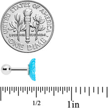 Load image into Gallery viewer, 16G 1/4 Aqua Aurora Gem Flower Cartilage Tragus Earring Set of 3