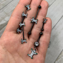 Load image into Gallery viewer, 14G Black Green Mummy Halloween Industrial Barbell 38mm