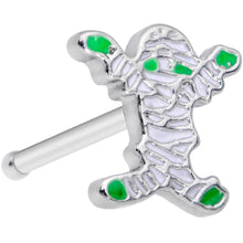 Load image into Gallery viewer, 20G 7mm Green Mummy Halloween Nose Bone