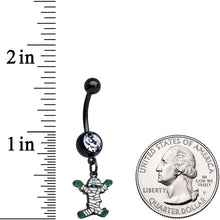 将图片加载到图库查看器,Clear Gem Black Green Mummy Halloween Dangle Belly Ring