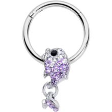 将图片加载到图库查看器,16G 3/8 Purple Gem Sweet Fish Dangle Hinged Segment Ring