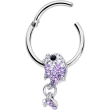 将图片加载到图库查看器,16G 3/8 Purple Gem Sweet Fish Dangle Hinged Segment Ring