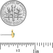 Load image into Gallery viewer, 20G 5/16 Aqua Gem Gold Tone Water Whale Nose Bone