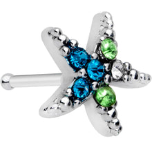 Load image into Gallery viewer, 20G 5/16 Blue Green Gem Glam Starfish Nose Bone