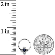 将图片加载到图库查看器,16G 3/8 Blue Gem Stylized Deco Cross Hinged Segment Ring