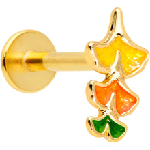 Load image into Gallery viewer, 16G 5/16 Gold Tone Autumn Leaves Fall Labret Monroe Tragus