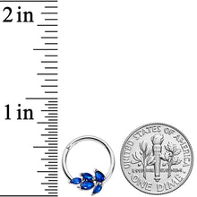 将图片加载到图库查看器,16G 3/8 Blue Gem Raindrop Hinged Segment Ring