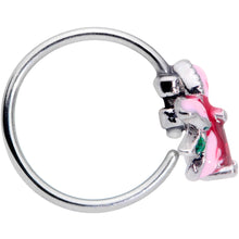Load image into Gallery viewer, 20G 5/16 Red Gem Exotic Flower Nose Hoop
