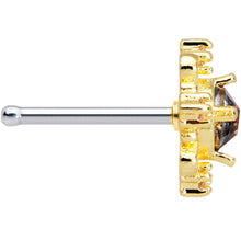 Load image into Gallery viewer, 20G 1/4 Purple Tourmaline Gold Tone Filigree Frame Nose Bone