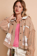 将图片加载到图库查看器,Women Retro Corduroy Jacquard Patchwork Button Up Jacket – Unique & Stylish Outerwear