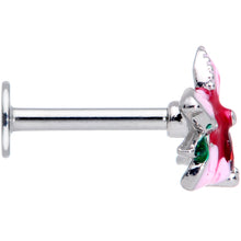 Load image into Gallery viewer, 16G 5/16 Red Gem Exotic Flower Labret Monroe Tragus