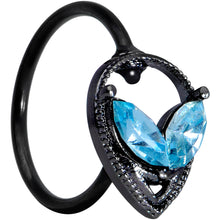 Load image into Gallery viewer, 20G 5/16 Aqua Gem Black Alien Nose Hoop