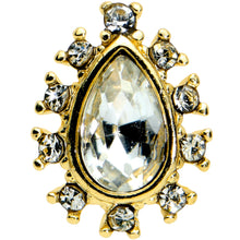 Load image into Gallery viewer, 16G 5/16 Clear Gem Gold Tone Drop Labret Monroe Tragus