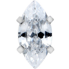 Load image into Gallery viewer, Clear CZ Gem Oval Top Barbell Tongue Ring