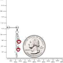 Load image into Gallery viewer, 16G 1/4 Clear Gem Halloween Vampire Fangs Dangle Cartilage