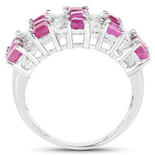 Load image into Gallery viewer, 4.14 Carat Genuine Ruby and White Topaz .925 Sterling Silver Ring