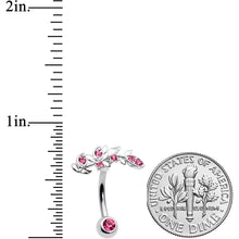 将图片加载到图库查看器,Pink Gem Branch Leaf Belly Ring